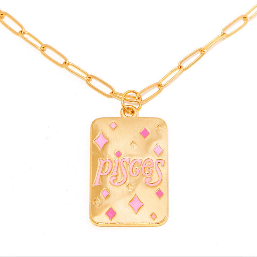 ZODIAC SIGN PATTERN NECKLACE