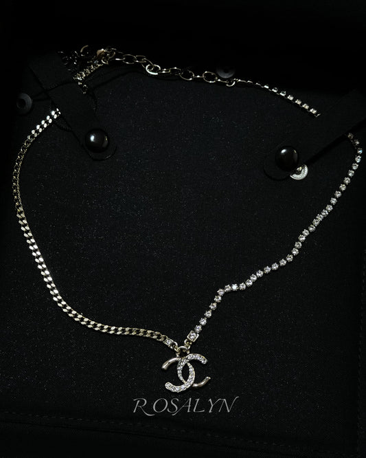 HALF-DIAMOND CC NECKLACE
