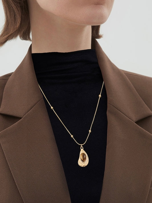 COLLIER EN PIERRE ŒIL DE TIGRE