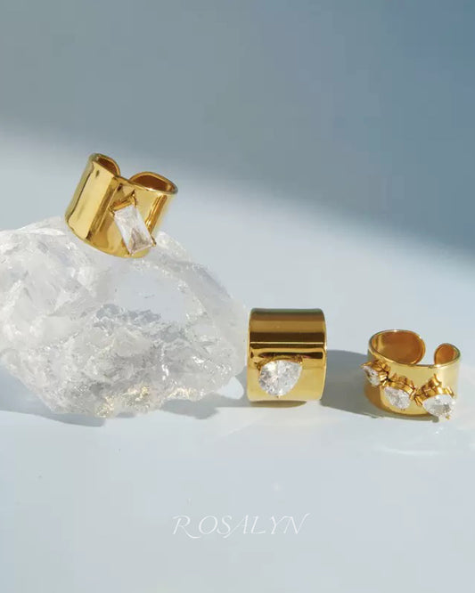 GOLD CZ BAND RING
