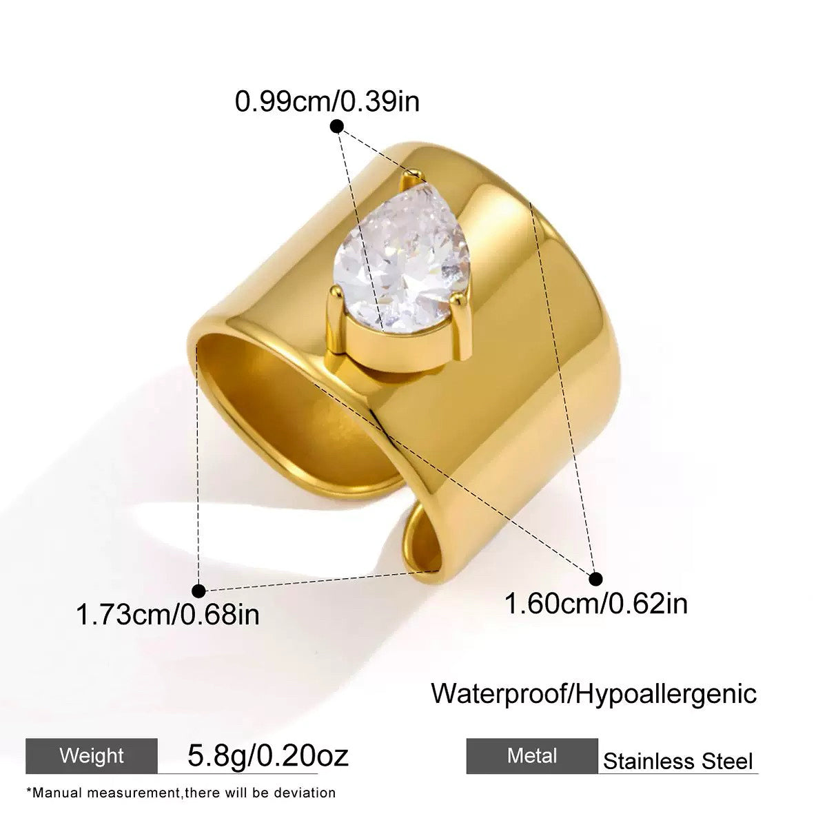 GOLD CZ BAND RING