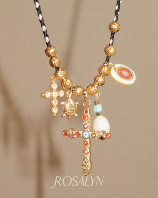 Braided rope flash diamond necklace