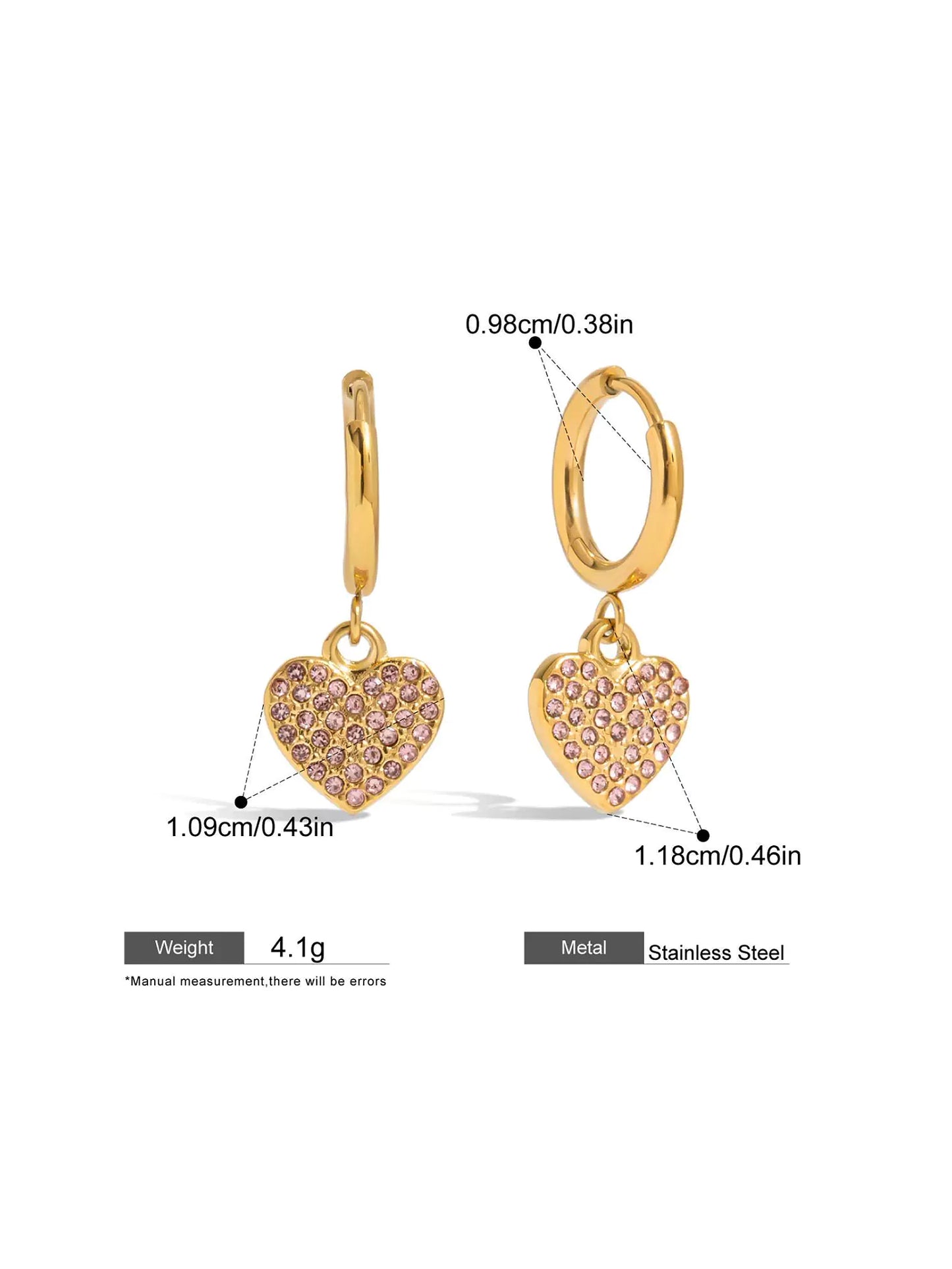 HEART-SHAPED PENDANT EARRINGS