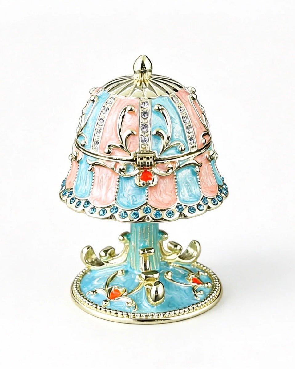 ENAMEL LAMP JEWELRY BOX
