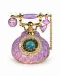 ENAMEL VINTAGE TELEPHONE TRINKET BOX