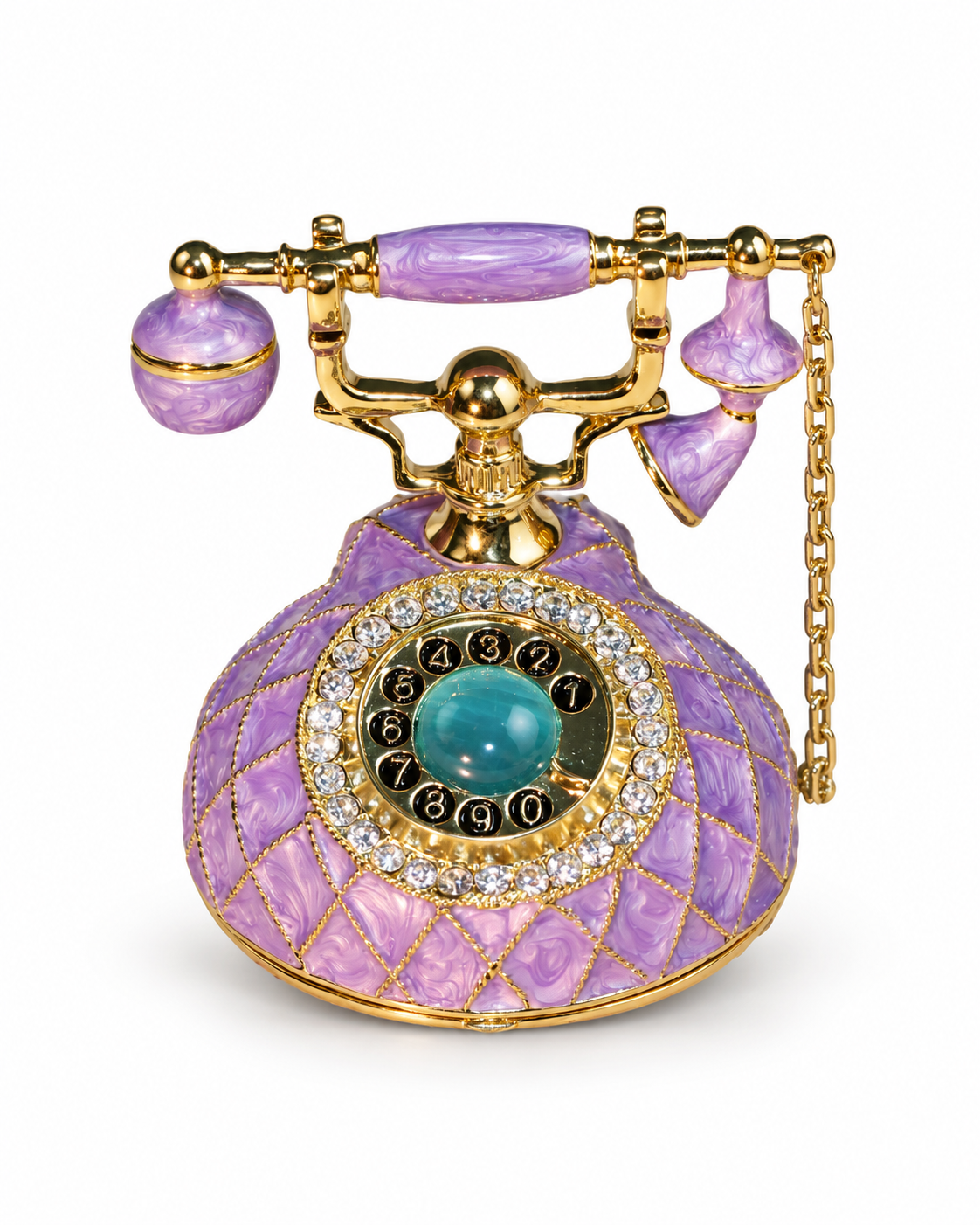 ENAMEL VINTAGE TELEPHONE TRINKET BOX