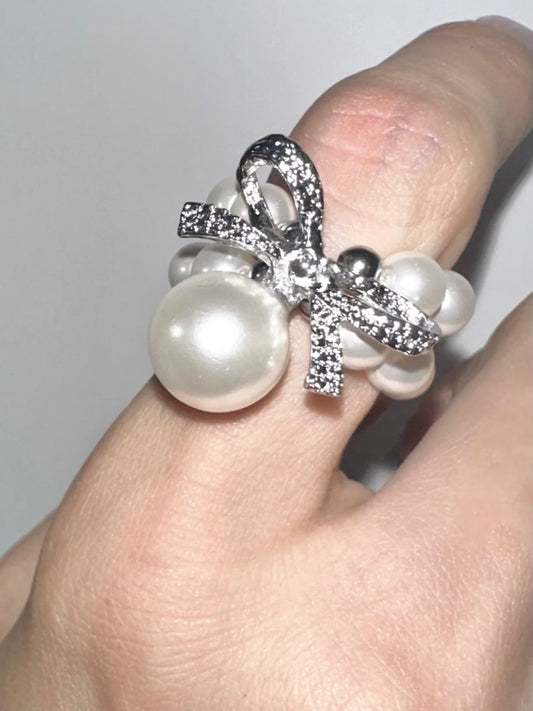PEARL BOW RING