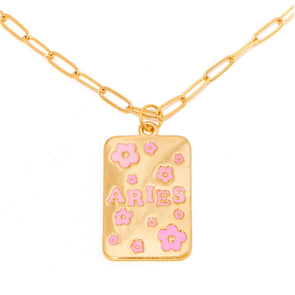 ZODIAC SIGN PATTERN NECKLACE