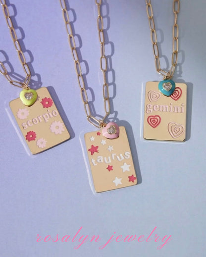 ZODIAC SIGN PATTERN NECKLACE