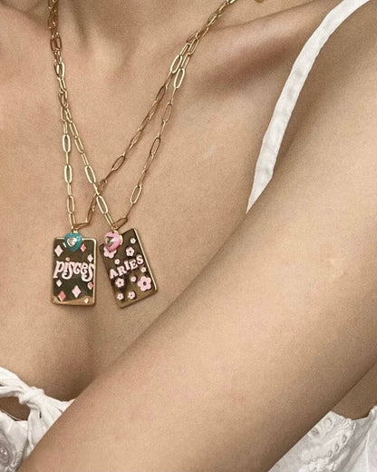 ZODIAC SIGN PATTERN NECKLACE