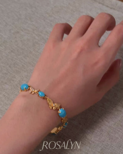 TURQUOISE BUTTERFLY NECKLACE BRACELET SET