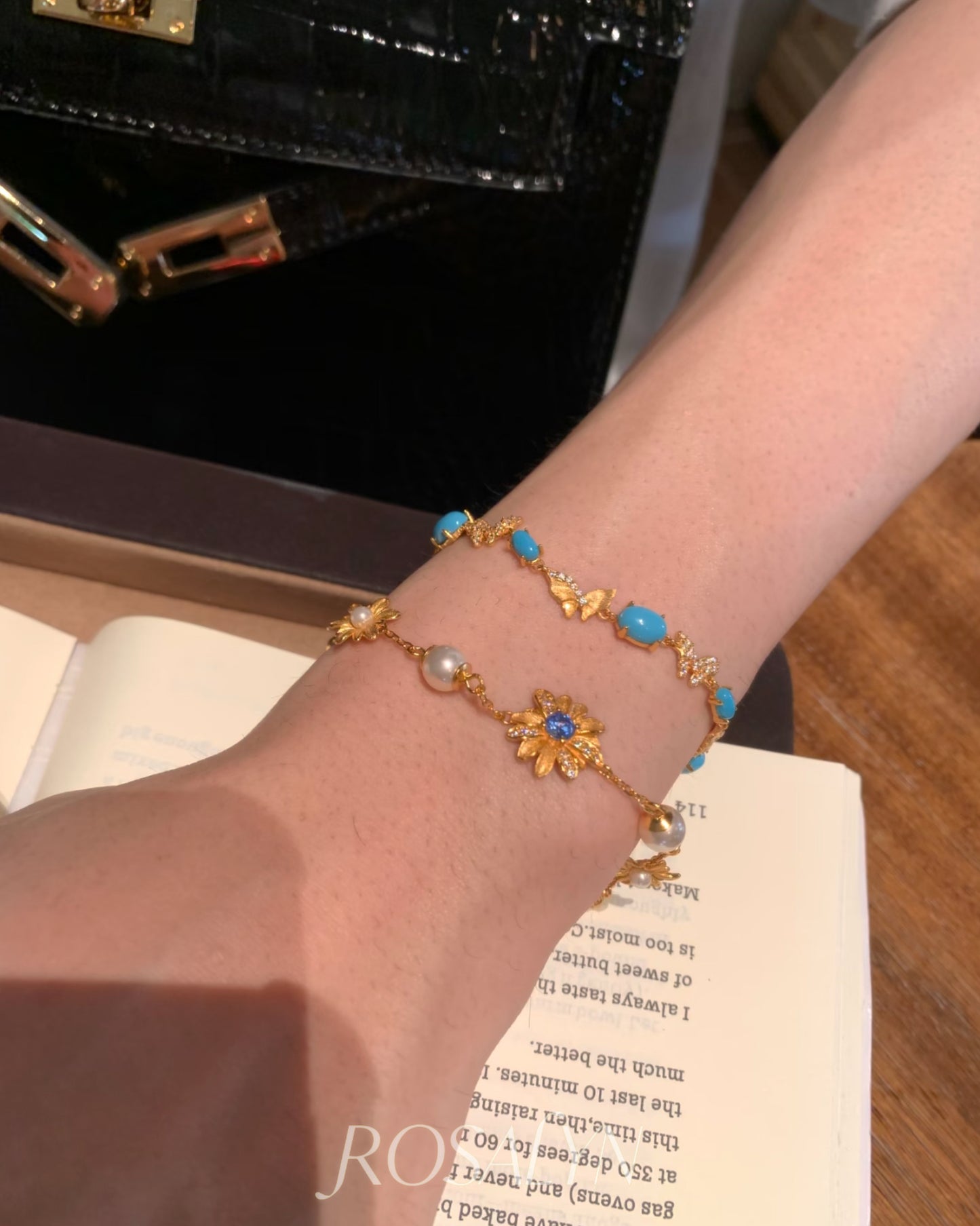 TURQUOISE BUTTERFLY NECKLACE BRACELET SET