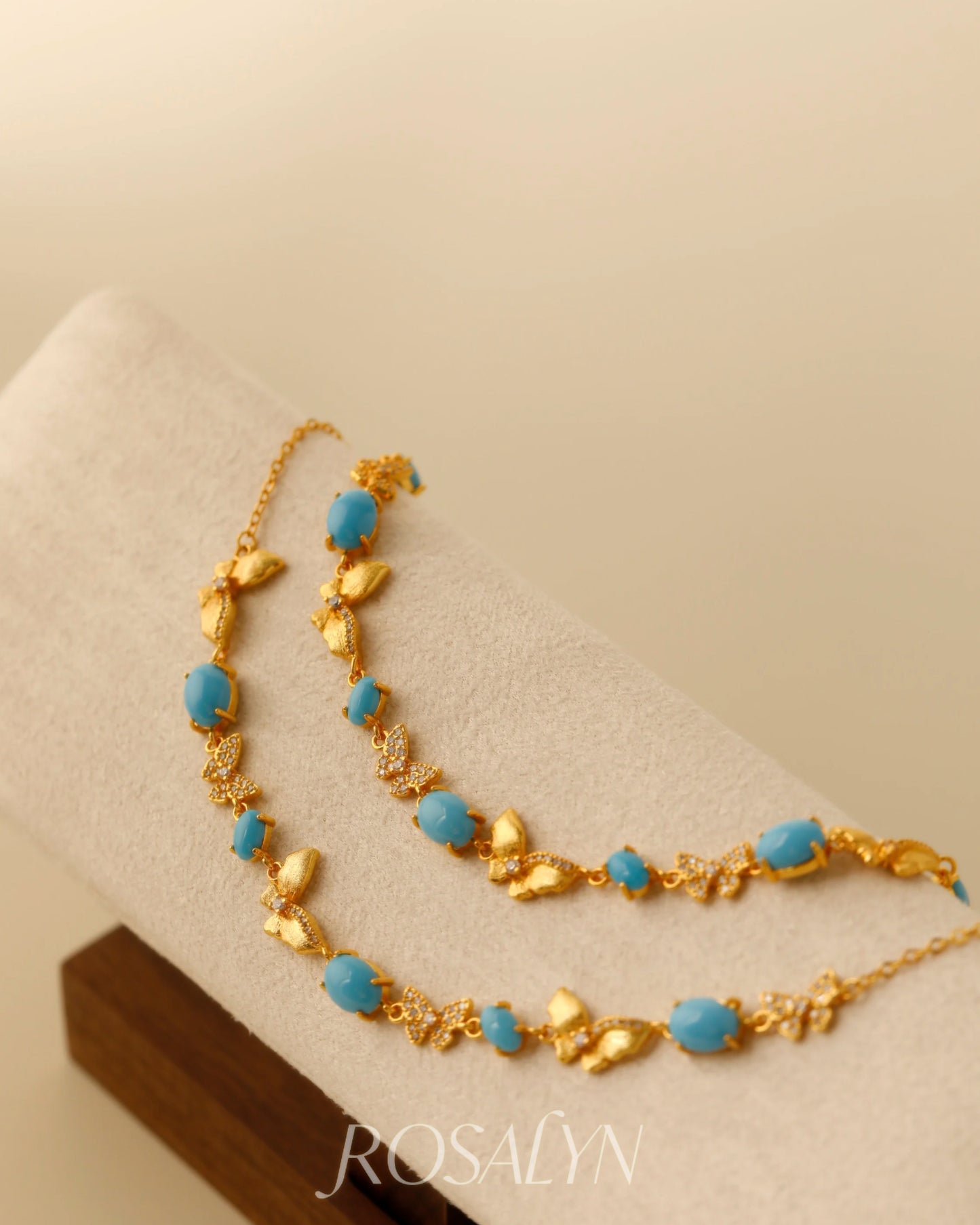 TURQUOISE BUTTERFLY NECKLACE BRACELET SET
