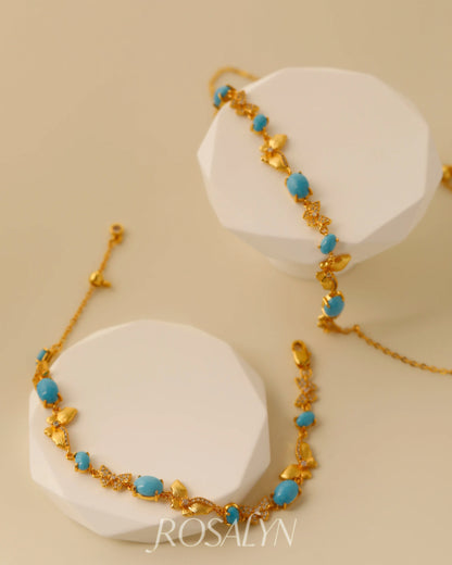 TURQUOISE BUTTERFLY NECKLACE BRACELET SET