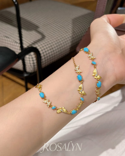 TURQUOISE BUTTERFLY NECKLACE BRACELET SET