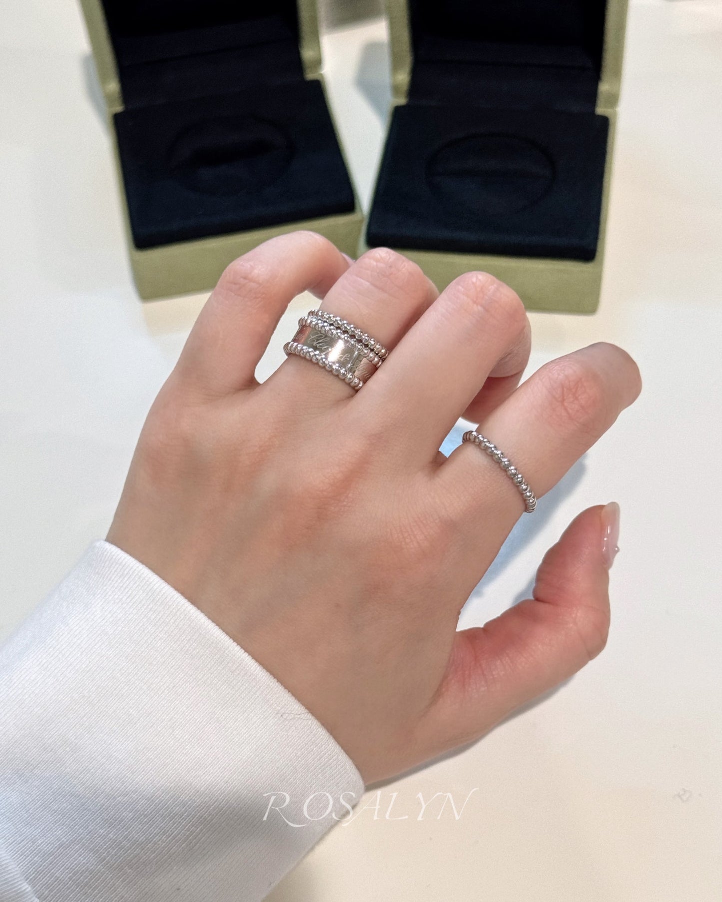 SIGNED RING AND BEAD RING