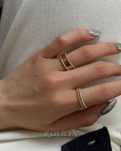 SIGNED RING AND BEAD RING