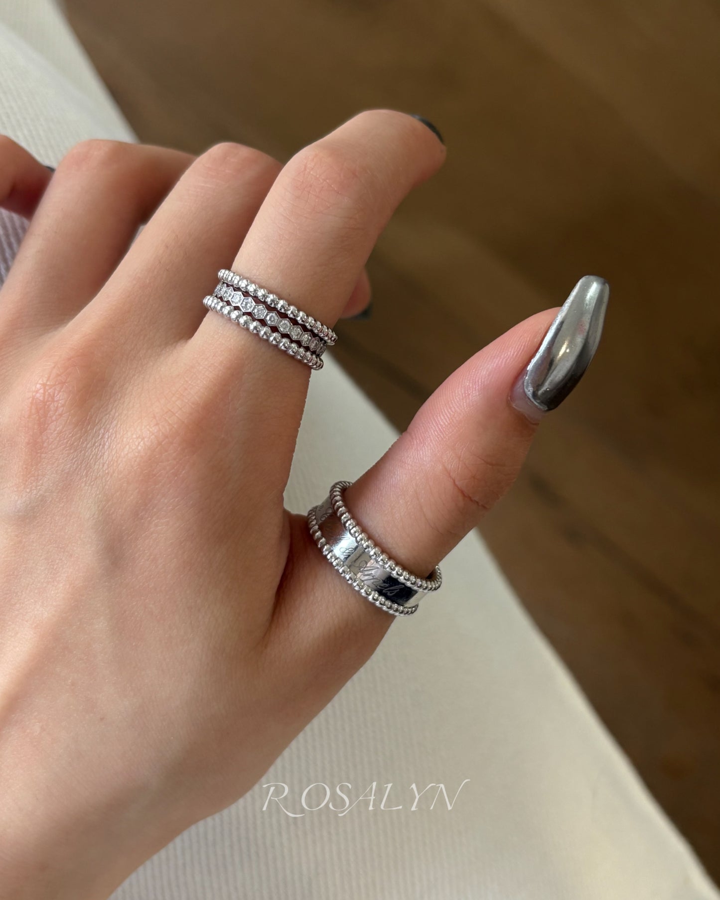 SIGNED RING AND BEAD RING