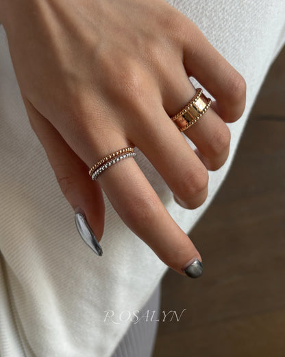 SIGNED RING AND BEAD RING