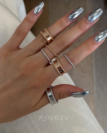 SIGNED RING AND BEAD RING