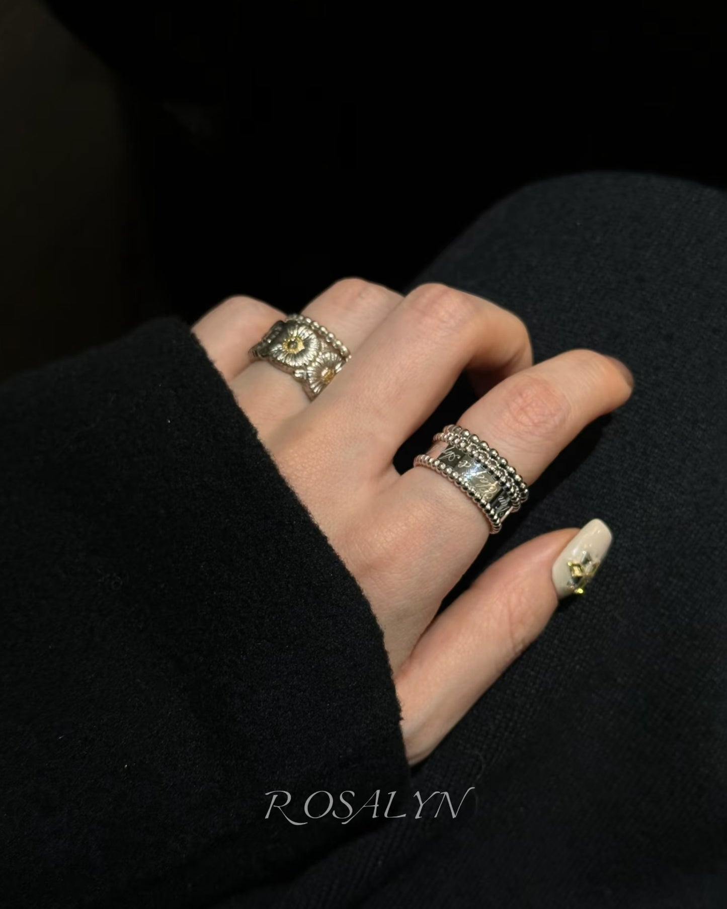 SIGNED RING AND BEAD RING