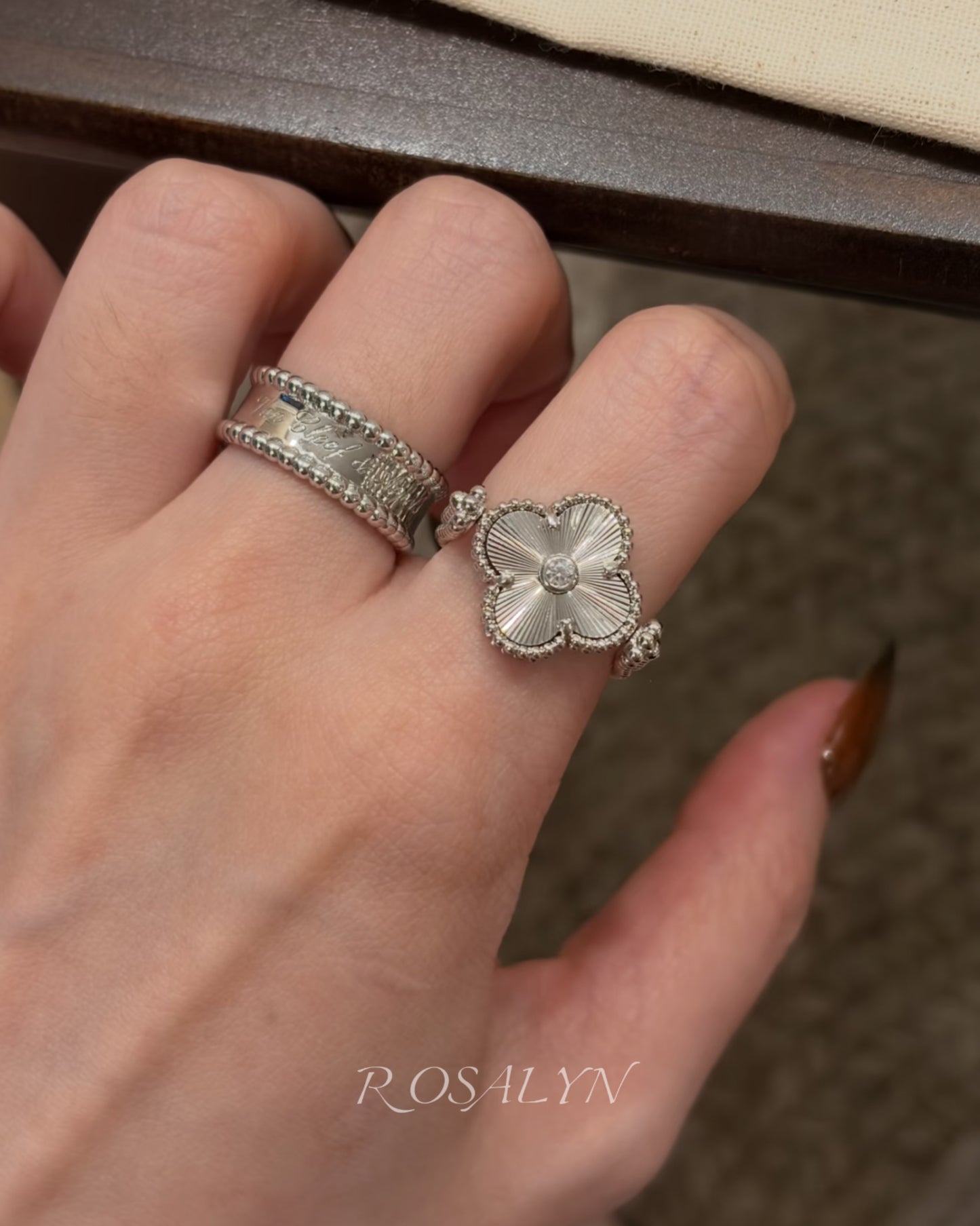 SIGNED RING AND BEAD RING