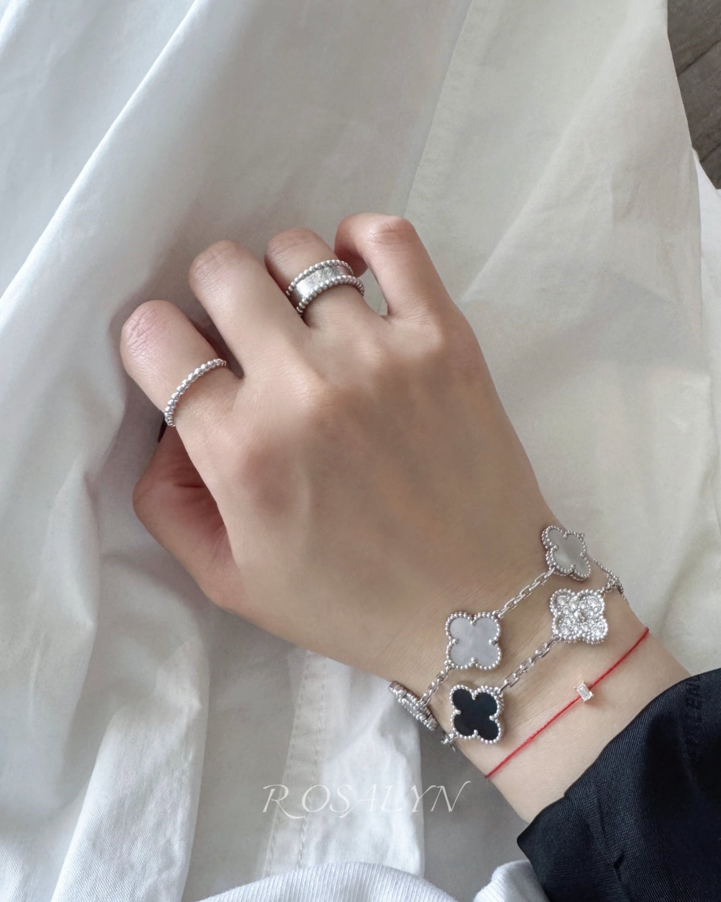 SIGNED RING AND BEAD RING