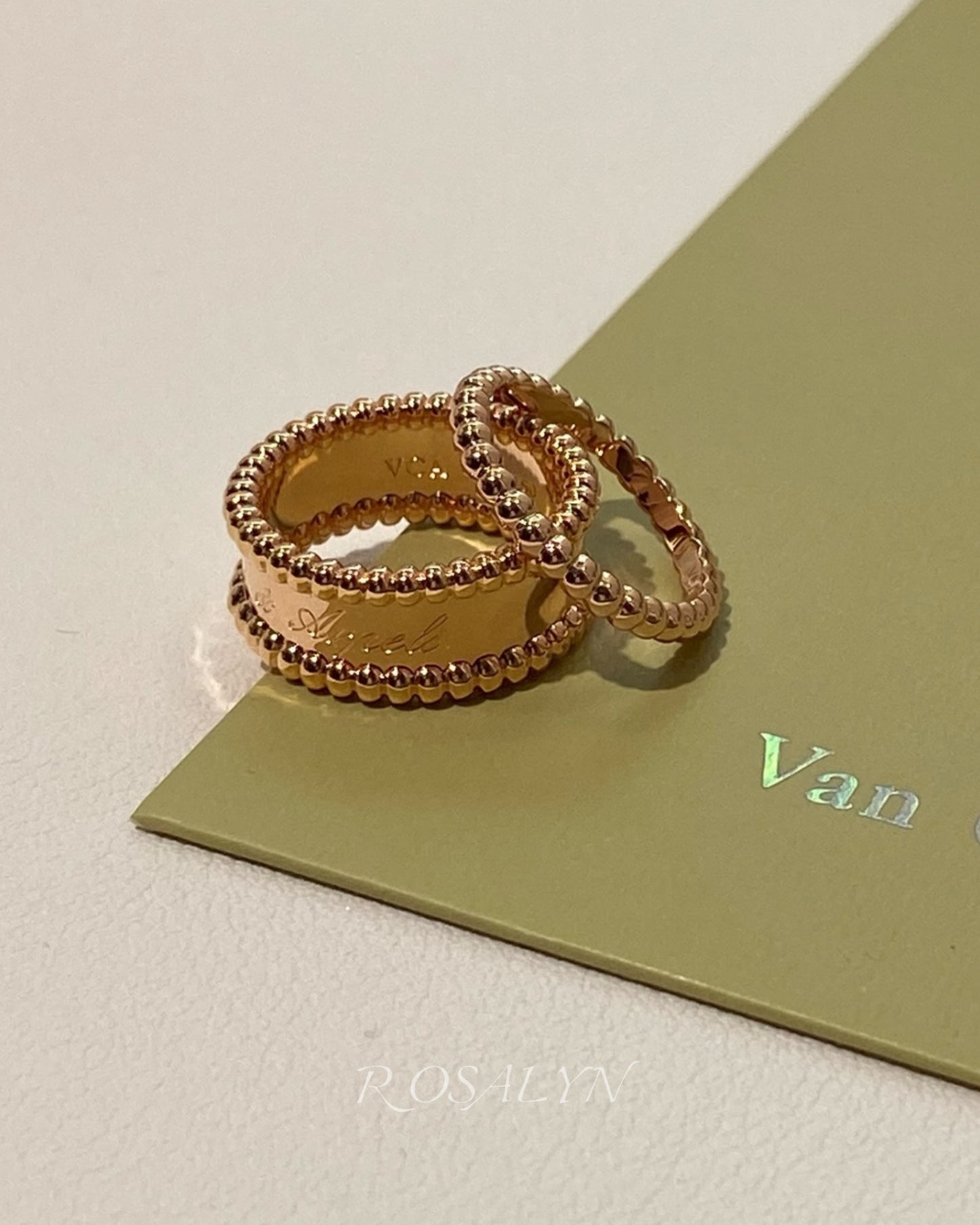 SIGNED RING AND BEAD RING