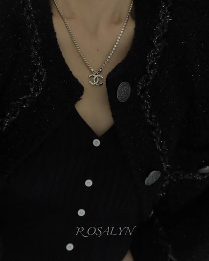 HALF-DIAMOND CC NECKLACE