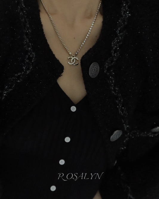 HALF-DIAMOND CC NECKLACE