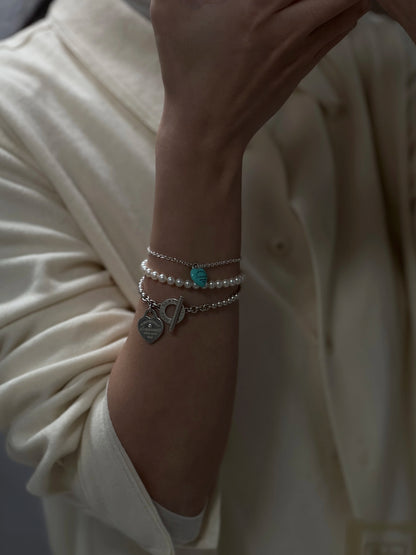 BLUE CANDY BEAN BRACELET