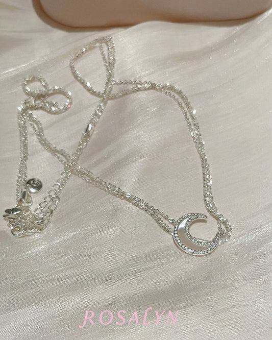 BROKEN SILVER MOON NECKLACE