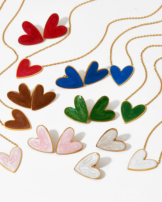 COLORED HEART EARRINGS