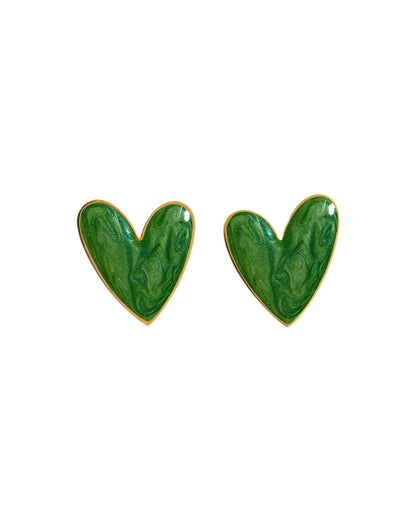 COLORED HEART EARRINGS