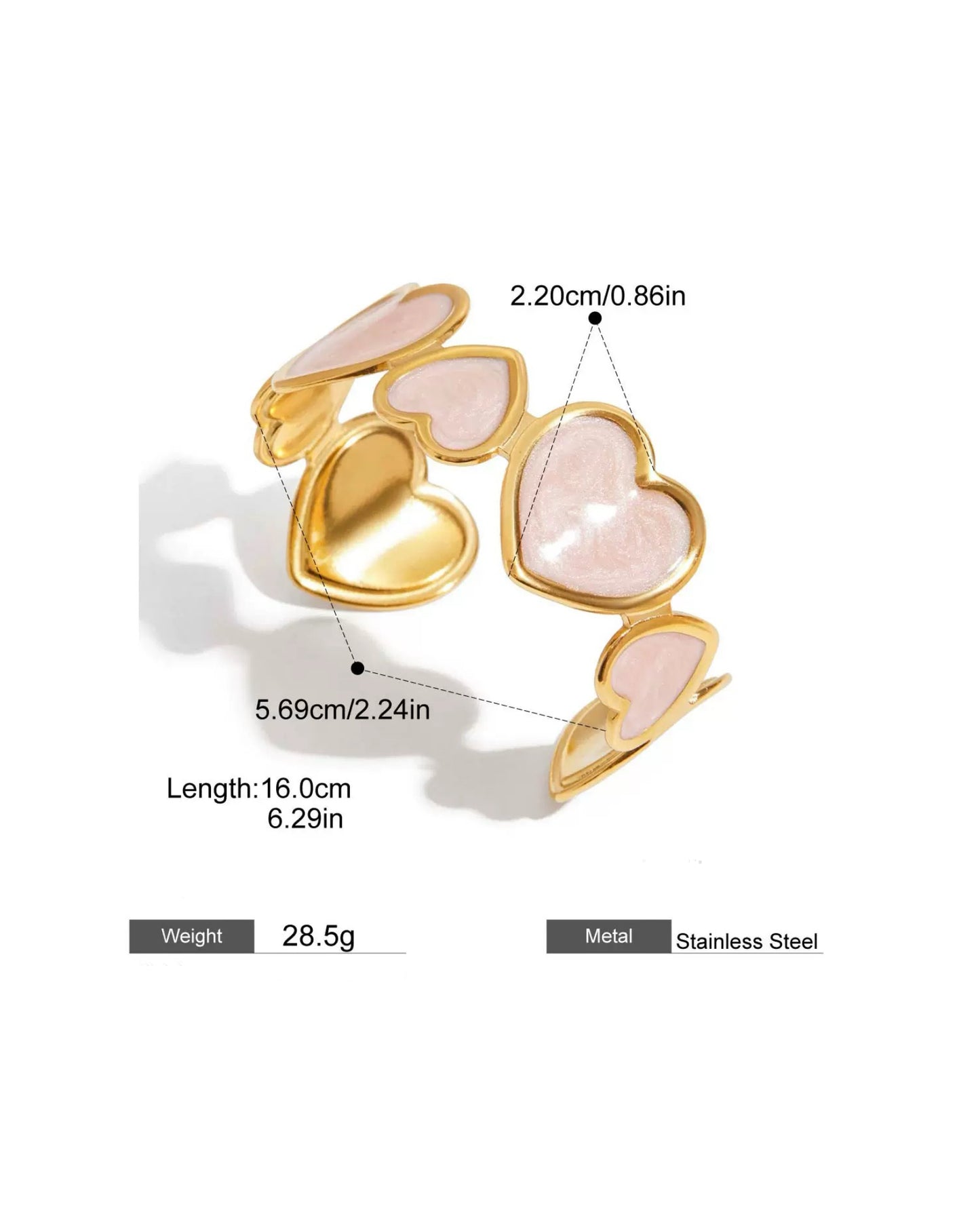 PINK HEART-SHAPED BRACELET