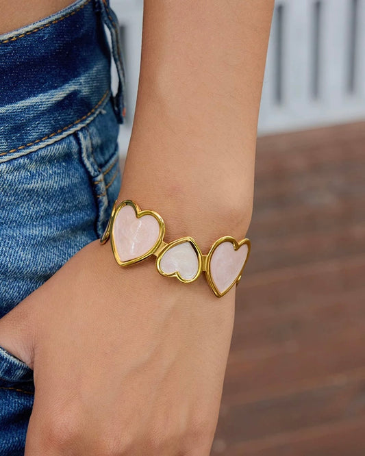 PINK HEART-SHAPED BRACELET