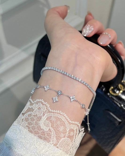 FOUR-LEAF BUBBLE DIAMOND BRACELET