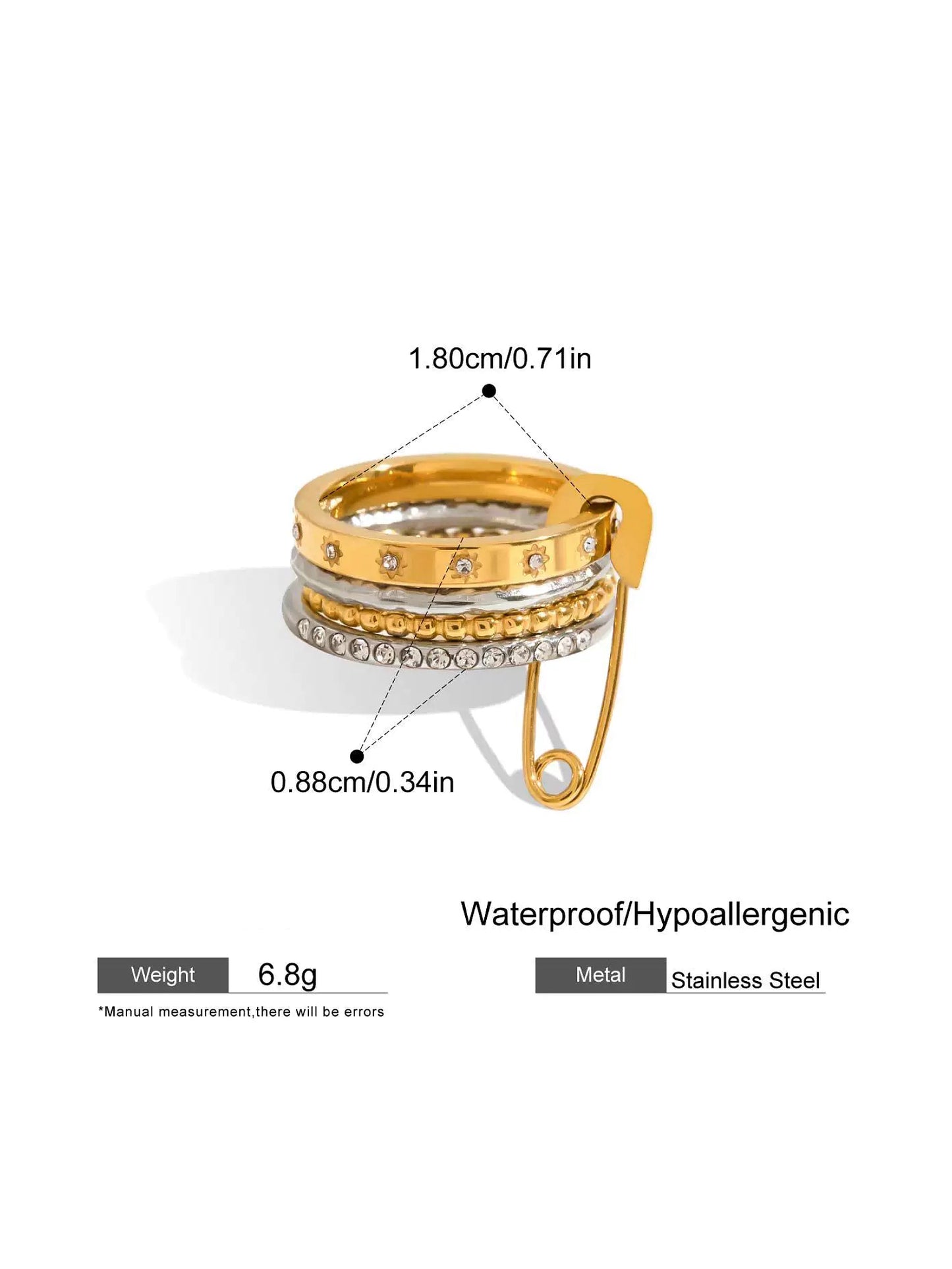 CRACKED CROSS RING