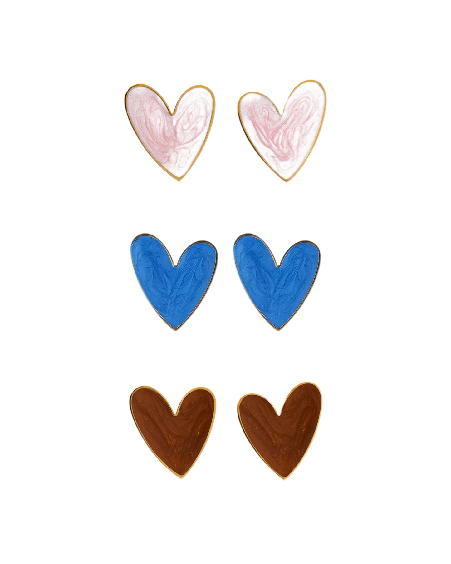 COLORED HEART EARRINGS