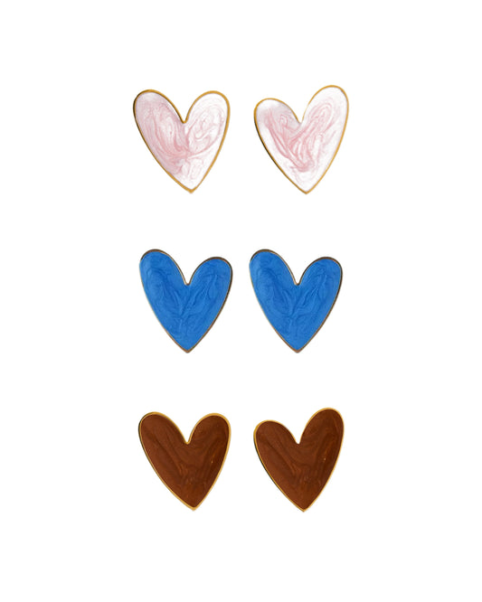 COLORED HEART EARRINGS