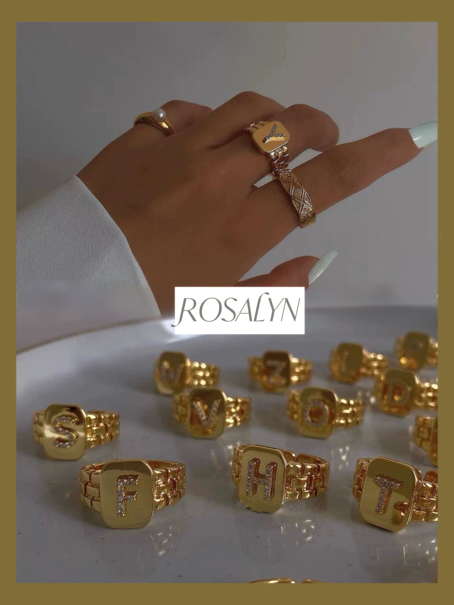 DIAMOND-ENCRUSTED LETTER RING