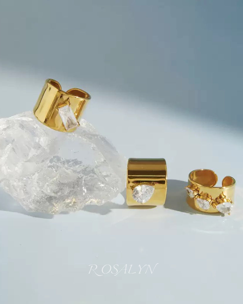 GOLD CZ BAND RING