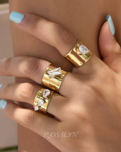 GOLD CZ BAND RING