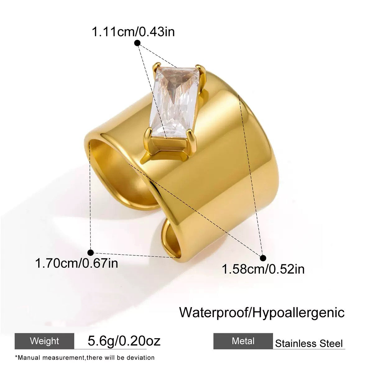 GOLD CZ BAND RING