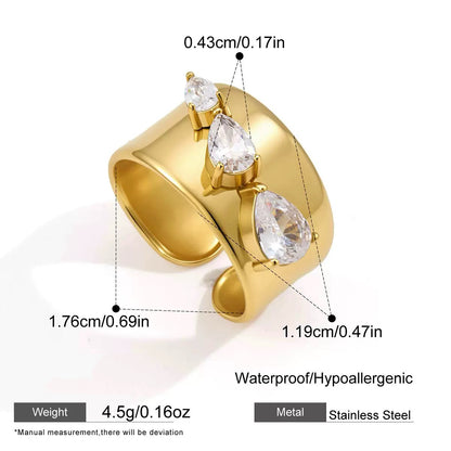 GOLD CZ BAND RING