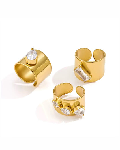 GOLD CZ BAND RING
