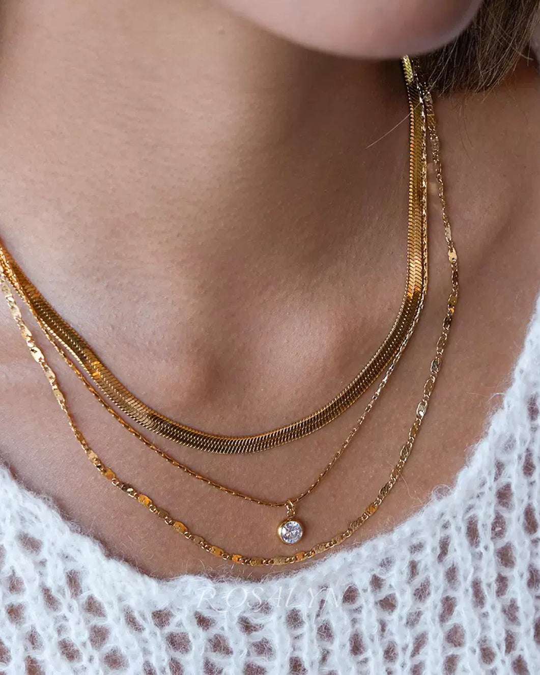 CLAVICLE STARLIGHT THREE-LAYER NECKLACE