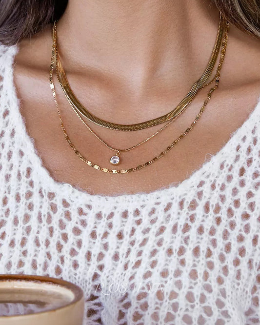 CLAVICLE STARLIGHT THREE-LAYER NECKLACE