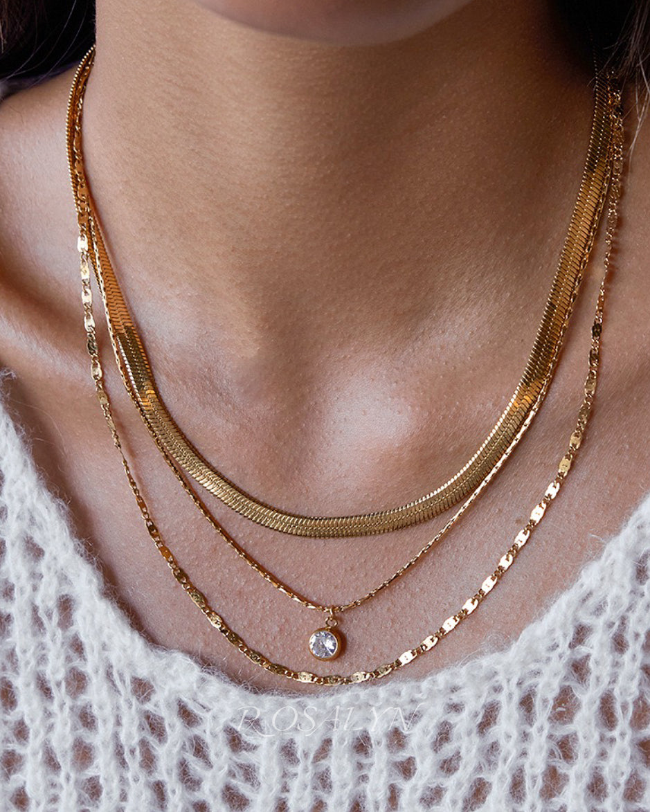 CLAVICLE STARLIGHT THREE-LAYER NECKLACE