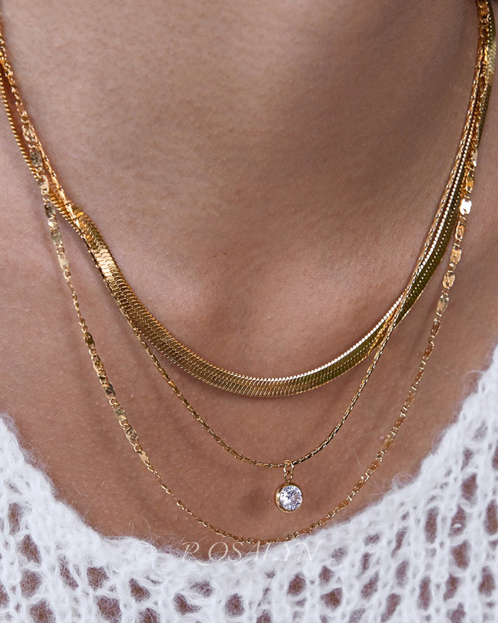CLAVICLE STARLIGHT THREE-LAYER NECKLACE